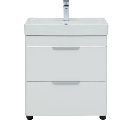 Тумба Aquanet Ирис new 60 напольная, 2 ящика, белый глянец 00310152