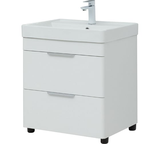 Тумба Aquanet Ирис new 60 напольная, 2 ящика, белый глянец 00310152