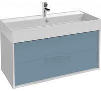 Тумба для раковины Jacob Delafon EB1585-N18-M43 Vivienne 100 белый глянцевый, фасад аквамарин мат.лак, без ручек 00316582