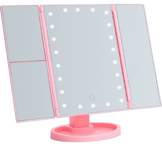 Зеркало с подсветкой Аквалиния 22x16см led, usb розовое D38102-3-3 1