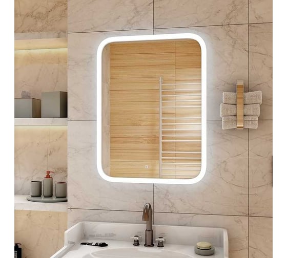 Зеркало с подсветкой CONTINENT ГЛАМУР (Glamour Led) 500x700 ЗЛП243