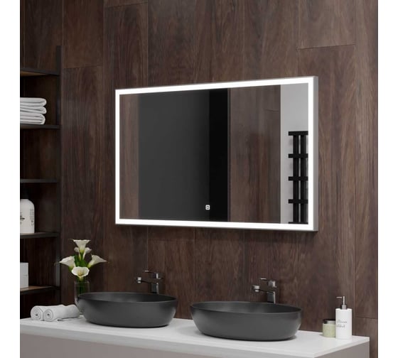 Зеркало с подсветкой CONTINENT ФРЭЙМ СИЛЬВЕР (Frame Silver Led) 1000x700 (алюминиевый профиль) ЗЛП83