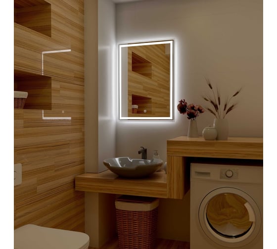 Зеркало с подсветкой CONTINENT ФЭНСИ (Fancy Led) 600x800 Оракал, прозр.и зерк.отступ фацет 15, Акрил 565x765 ЗЛП1073