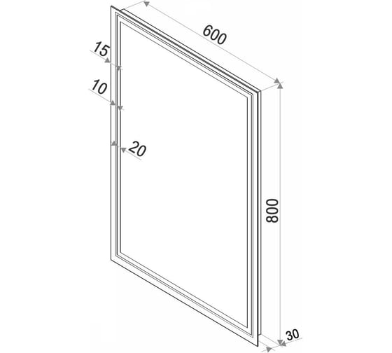 Зеркало с подсветкой CONTINENT ФЭНСИ (Fancy Led) 600x800 Оракал, прозр.и зерк.отступ фацет 15, Акрил 565x765 ЗЛП1073