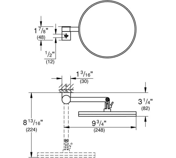 Косметическое зеркало Grohe Selection холодный рассвет глянец 41077GL0