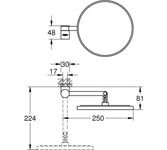 Косметическое зеркало Grohe Selection хром 41077000