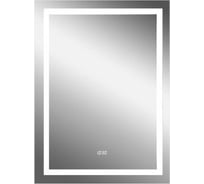 Зеркало с подсветкой CONTINENT ВЕРТЕ (Verte Led) 600x800 часы (по центру), ДД  ЗЛП478