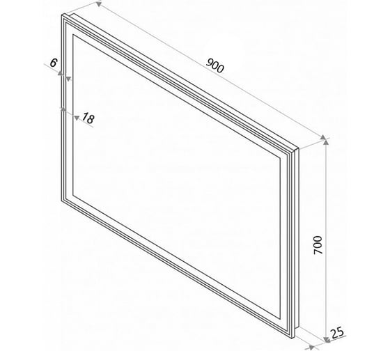 Зеркало с подсветкой CONTINENT АРАЛИЯ (Aralia Led) 900x700 (алюм.профиль) Оракал ЗЛП474