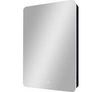 Зеркало-шкаф CONTINENT Titus ЭЛЬТОРО БЛЭК (Eltoro Led) 560x850, правый, розетка, торцевая подсветка, петли (МЦ) МВК113