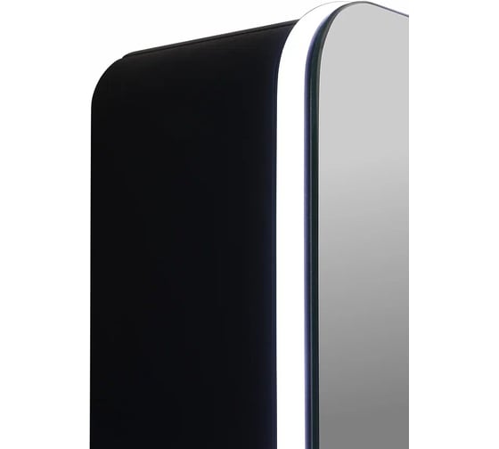 Зеркало-шкаф CONTINENT Titus ЭЛЬТОРО БЛЭК (Eltoro Led) 560x850, правый, розетка, торцевая подсветка, петли (МЦ) МВК113