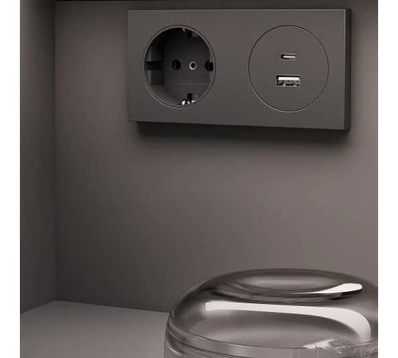 Тумба под умывальник KEUCO STAGELINE 800x625x490 мм, подсветка, розетка + USB/USB-C, 1 выдвижной ящик, сифон 1 1/4x32, вулканит 32862970100 00000125057