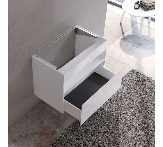 Тумба под умывальник KEUCO STAGELINE 800x625x490 мм, подсветка, розетка+USB/USB-C, 1 выдвижной ящик, пластиковый сифон 1 1/4x32, белый 32862300100 00000125056