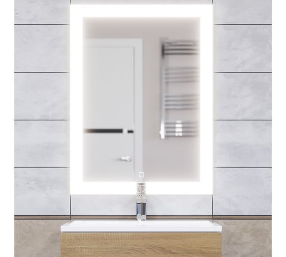 Зеркало для ванной с подсветкой uperwood Barsa_60х80 см, LED подсветка, сенсорный выключатель, антизапотевание 2920205443