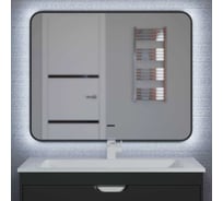Зеркало для ванной с подсветкой Uperwood Modul_100*80 см, бесконтактный сенсор, антизапотевание, черное, холодная подсветка 3049345673