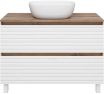 Напольная тумба Brevita Dakota-100 2 ящика, ДСП, дуб гал/белый DAK-07100-19/01-2Я