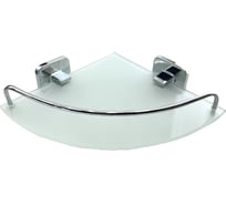 Полка для ванной комнаты OUTE угловая, металл, матовое стекло, хром, 20x20x27 см TG3218-1