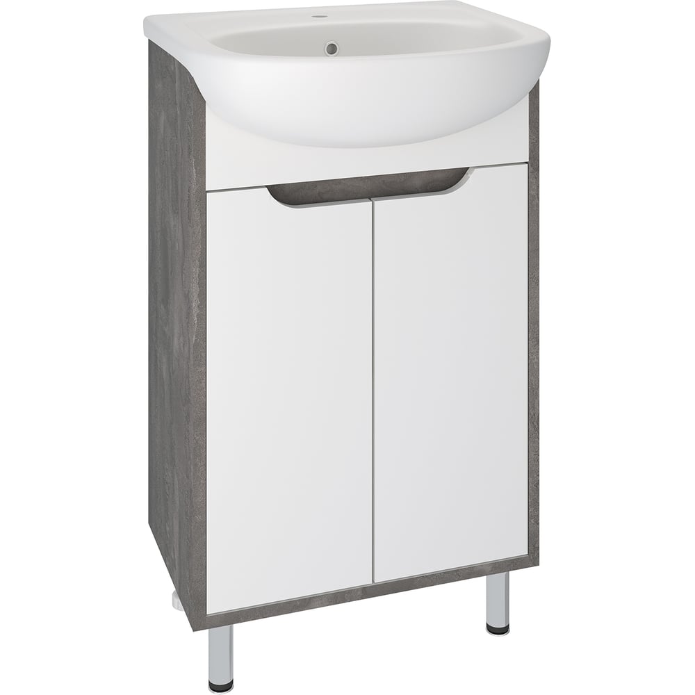 Тумба Runo Эко 50 железный камень под умывальник Уют 50 00-00001337 ...