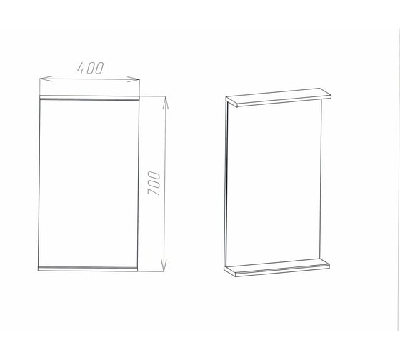 Зеркало Viant Барселона 40, без света 120x400x700 VBAR40-Z