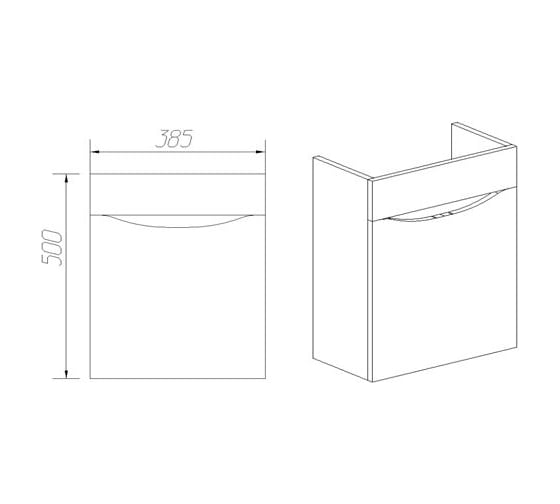 Тумба Viant "рим" como 40 1 ств подвесная 205x385x500 VRIM40CO-T1STP