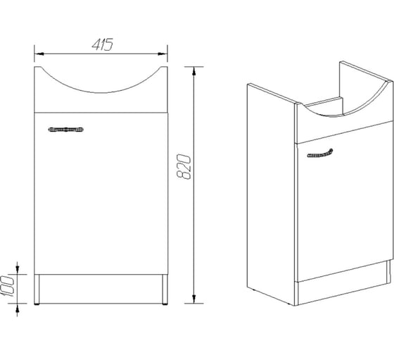 Тумба Viant "рио" азов 45 1 ств 280x415x820 VRIO45AZ-T1ST