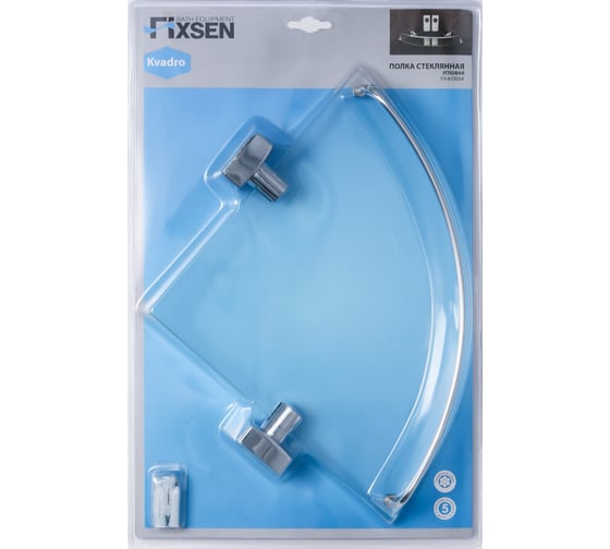 Стеклянная угловая полка FIXSEN KVADRO 61303A
