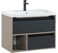 Тумба для ванной Акваль «Наоми» 80 см черная шагрень НАОМИ.80.23.01.N