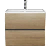 Подвесная тумба под раковину для ванной Uperwood Barsa_60 см, черная/дуб сонома 2930205257