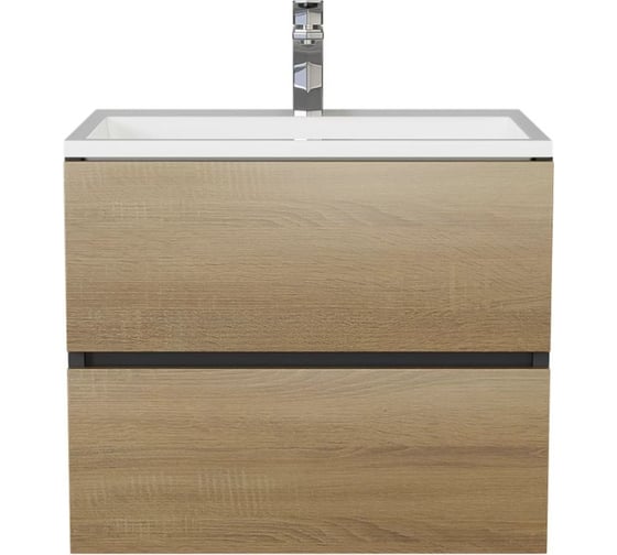 Подвесная тумба под раковину для ванной Uperwood Barsa_60 см, черная/дуб сонома 2930205257 1
