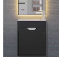Подвесная тумба под раковину для ванной Uperwood Modul_50 см, матовая, черная 2930205360