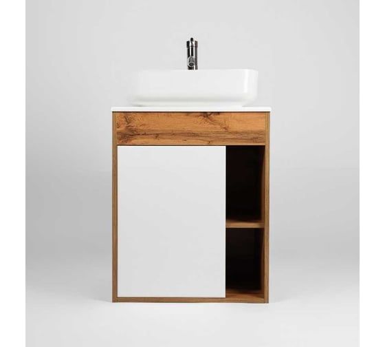 Тумба Viant Бостон 1 створка со столешницей l65 подвесная 500x655x636 VBOS65N-T1STP