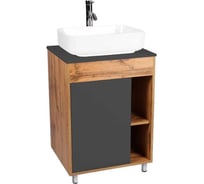 Тумба Viant Бостон 1 створка со столешницей l56 графит 500x560x820 VBOS56NG-T1ST