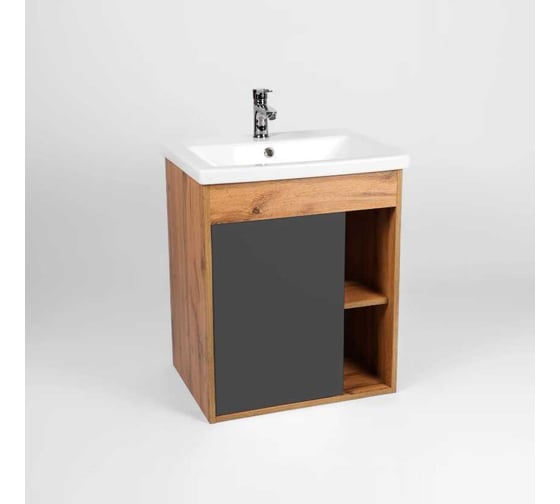 Тумба Viant Бостон como 50 1 створка подвесная графит 380x460x620 VBOS50COG-T1STP