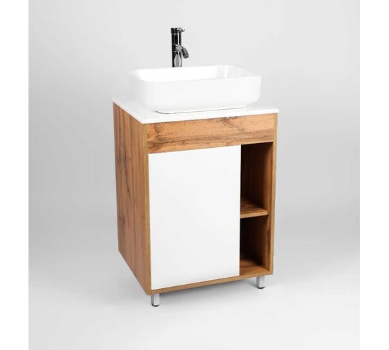 Тумба Viant Бостон 1 створка со столешницей l65 500x655x820 VBOS65N-T1ST