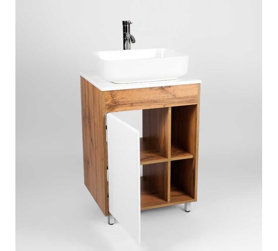 Тумба Viant Бостон 1 створка со столешницей l65 500x655x820 VBOS65N-T1ST