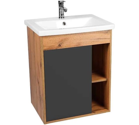 Тумба Viant Бостон como 70 1 створка подвесная графит 425x655x620 VBOS70COG-T1STP