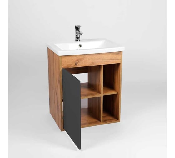 Тумба Viant Бостон como 60 1 створка подвесная графит 430x560x620 VBOS60COG-T1STP