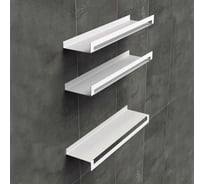 Набор №1 полка для бутылок (2 шт) и с полотенцесушителем (1 шт) Граф Держалкин horizon1 белый H1-trio-б