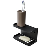 Полка-мыльница Граф Держалкин 170x93x110 мм, черная GDP-004-ч