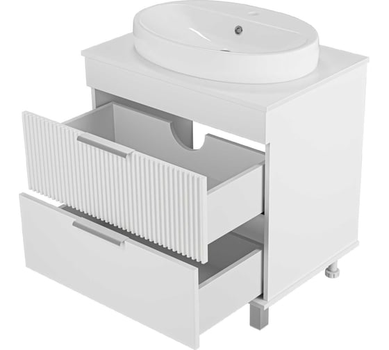 Напольная тумба Brevita Enfida - 70, 2 ящика, белая матовая эмаль ENF-06070-0142Я