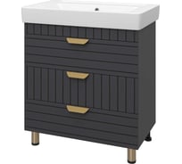 Напольная тумба Brevita Gloster - 80, с 3 ящиками, графит GLOS-08060-48-2