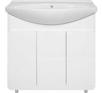 Напольная тумба Misty Чегет - 85 прямая белая 3 двери (эмаль глянец) П-Чег-01085-011