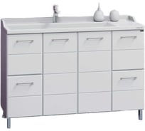 Тумба под раковину СаНта Омега-120 4 ящика, напольная, (Ум. Сириус 120 литой мрамор) 207043