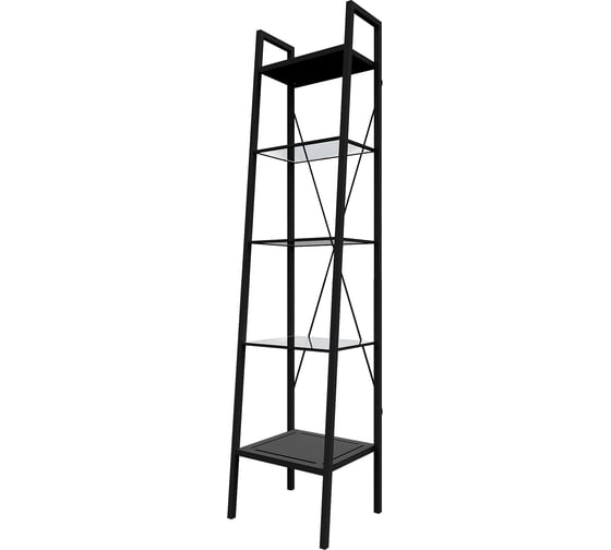 Стеллаж для ванной и гостиной МАРТ Лазурит, 40x35x170 см черный 1569198