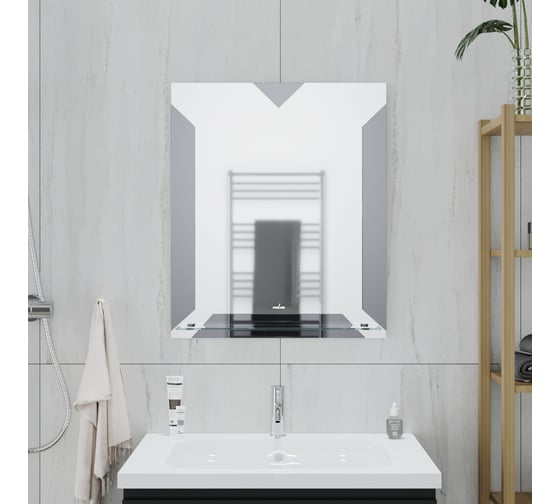 Зеркало MIXLINE "Крит Люкс" 535x635 (шв), полка/фацет (к) 552591