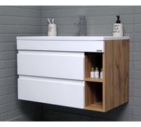 Подвесная тумба под умывальник Домино Frost "Absolute 80" с двумя ящиками В2 DF3402T