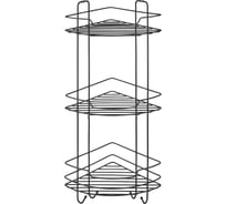 Угловая полка ЧМЗ лофт 22,2x22,2x63,8 см., цвет черный 513-006-01