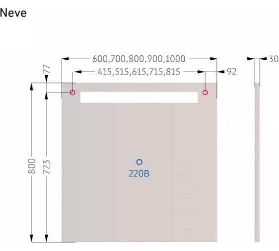 Зеркало ALAVANN NEVE 60 р-р: 600x800 57018