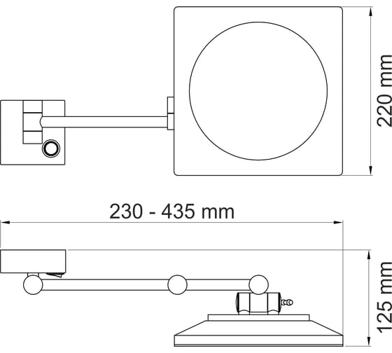 Зеркало с LED-подсветкой, 3-х кратным увеличением WasserKRAFT K-1008