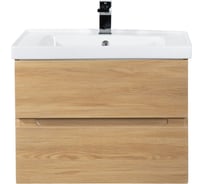 Подвесная база под раковину Art&Max TECHNO с двумя выкатными ящиками, Дуб мадейра янтарь AM-Techno-700-2C-SO-LW674