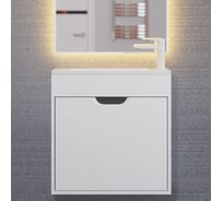 Тумба под раковину для ванной Uperwood Modul_60 см, подвесная, матовая, белая/графит 2930205363